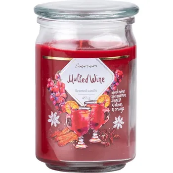 Svíčka Vonná svíčka Emocio Mulled Wine 93×142 mm se skleněným víčkem