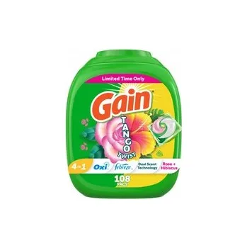 Prací prostředek Gain + Odor Defense Fresh Boost Vibrant Bloom 108 ks - gelové kapsle