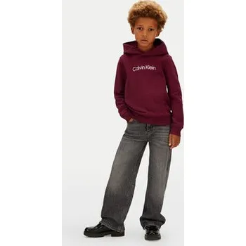 Pánské oblečení Calvin Klein Jeans Mikina IU0IU00679 Fialová Regular Fit 12Y