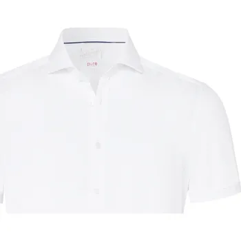 Pánská košile Pure by Hatico Funkční košile Pure Slim Fit s krátkým rukávem bílá velikost: 43, délka rukávu: krátký rukáv