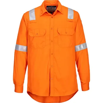 Pánská košile PORTWEST HI-VIS BIZFLAME FR720 / Lehká nehořlavá košile - oranžová XL