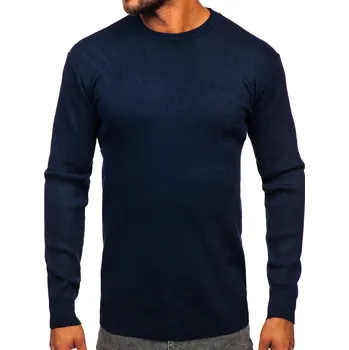 Pánská móda Tmavě modrý pánský svetr basic Bolf S8506 - 2XL