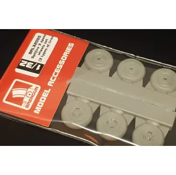 Plastikový model Brengun 1/32 Spitfire 3 spoke wheels set (3 types, 6 pcs.)