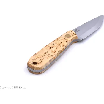 lovecký nůž Brisa Necker 70-Kudrnatá bříza 12C27 Scandi Pouzdro Necker 70 Kůže BRS-010-9800-1549
