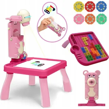 Hračka pro nejmenší PROJEKTOR NA KRESLENÍ STOLEK MEDVÍDEK TETRIS 2200-10R