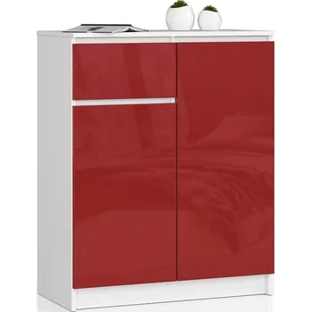 Komoda KOMODA K80 2D 1SZ CLP PK ČERVENÝ LESK