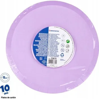 Party nádobí 10 ks fialových papírových talířů o průměru 18 cm, 300 g