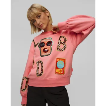 Dámská mikina Oversize Dámská Mikina S Grafickými Motivy Goldbergh Piscine V Korálovém Barevném Odstínu Gb38022251-4340