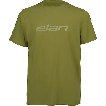 Pánská móda T-SHIRT ELAN LOGO OLIVE M Barva: Zelená, Velikost: S