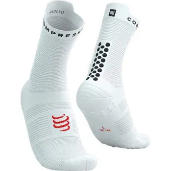Pánské ponožky Compressport Pro Racing Socks V4.0 Run High white/black - EU 45-48