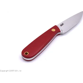 lovecký nůž Brisa Necker 70-Červená micarta 12C27 Plochá pochva Necker 70 Kůže BRS-004-9819-1549