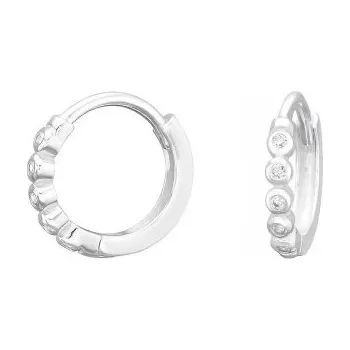 Náušnice Stříbrné náušnice kroužky se Zirkony 12 mm Ag 925/1000