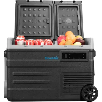Autochladnička PŘENOSNÁ KOMPRESOROVÁ LEDNICE 40L 12V 24V 230V ČERNÁ BLUETOOTH STANDHEIZ