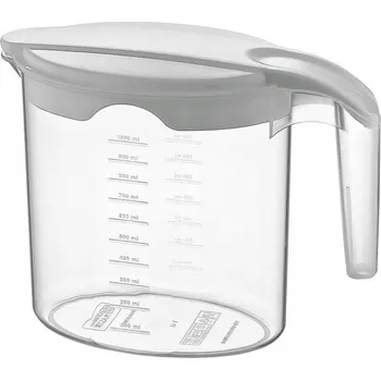 PLASTOVÝ DŽBÁN S VÍKEM NA NÁPOJE A VODU DŽUSU ODMĚRKA 1 L