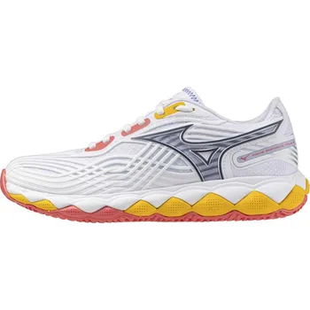 Dámská tenisová obuv Dámská tenisová obuv Mizuno WAVE ENFORCE TOUR 2 CC(W) / White/Icelandic Blue/Calypso C Velikost: 41.0/7.5