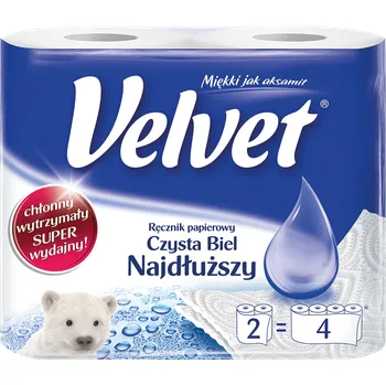 Velvet REC 2/4 2V papírové ručníky bílé 2 role