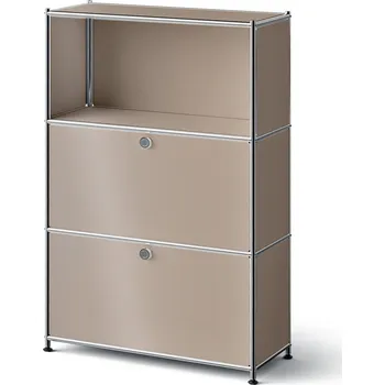 Komoda 718276 - Tchibo - Kovová komoda »Cn3 Slim Line« se 2 přemístitelnými výklopnými dvířky, hnědošedá