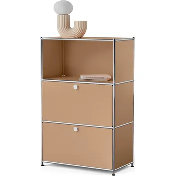 Komoda 719180 - Tchibo - Kovová komoda »Cn3« se 2 přemístitelnými výklopnými dvířky - barva: hnědá