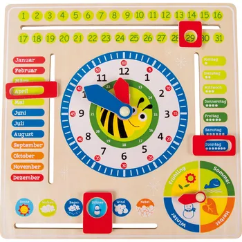 Dřevěná hračka small foot Didaktický kalendář v němčině
