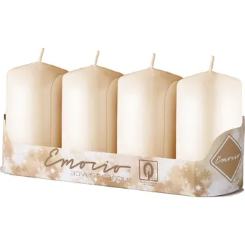 Svíčka Emocio adventní válec 4ks 50x90 šampaň svíčky
