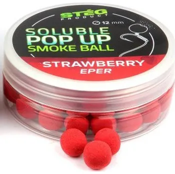 Boilies Nástrahy Stég Soluble Pop-Up Smoke Ball 12mm 25gr Strawberry