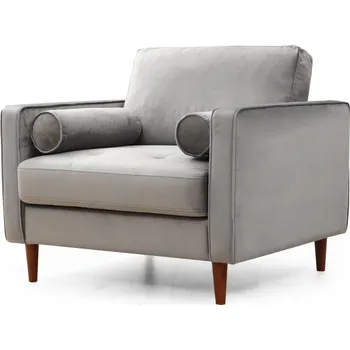 Křeslo Rome světle šedé/ořech