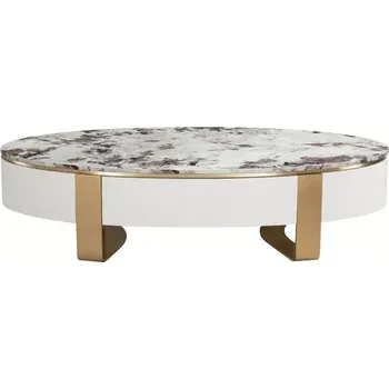 Konferenční stolek Konferenční stolek Stilig SR923 150 cm bílý/zlatý/mramor