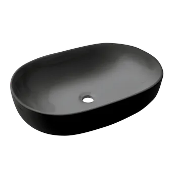 Umyvadlo Invena Teja, umyvadlo na desku 600x420x145 mm, černá matná, INV-CE-09-005-C