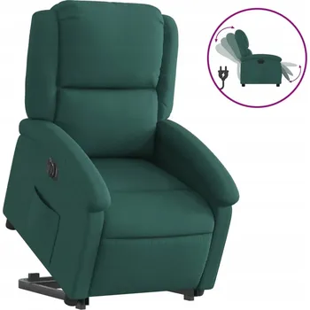 Křeslo VidaXL Zvedací masážní křeslo, elektrické, polohovací, zelené