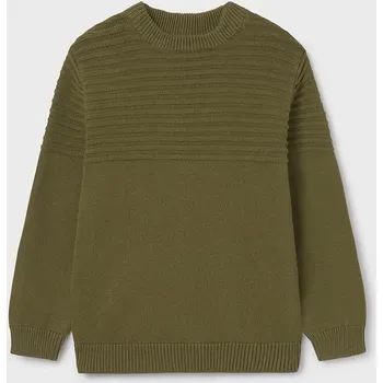 Dětská móda Dětský bavlněný svetr Mayoral 7392.7C.Junior.9BYH zelená 78X, vel. 172