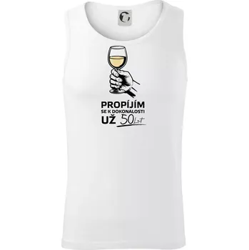 Pánské termoprádlo Bílé víno - propíjím se už 50 let - Tílko pánské Core - 2XL ( Bílá )