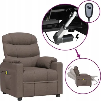 Křeslo VidaXL Elektrické masážní křeslo, šedohnědé (taupe), látka