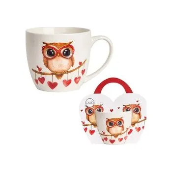 Kubek 460 ml w "koszyczku" SOWA