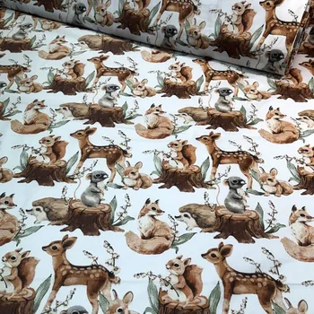 Bavlněná látka, metráž. Crazy cat na Bílém