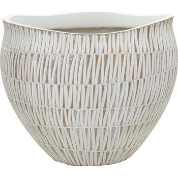 Květináč Květináč Stiky 30,5 cm zlatý/bílý