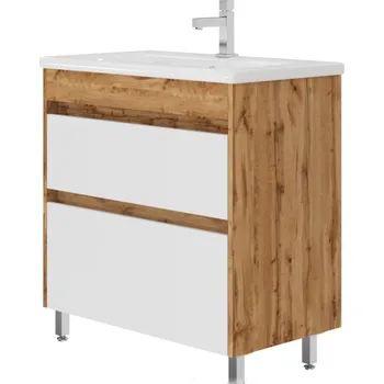 Koupelnový nábytek Lavedo Luton I. 80 Wotan Oak koupelnová skříňka s umyvadlem, LT-80WOTAN