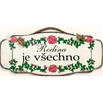 Bondecor Dřevěná dekorace "Rodina je všechno" 30x13cm Jazyk: CZ