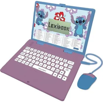 Diamantové malování Lexibook, Disney Stitch, Dvojjazyčný výukový počítač FRANCOUZSKO/ANGLICKY, Hračka pro děti se 124
