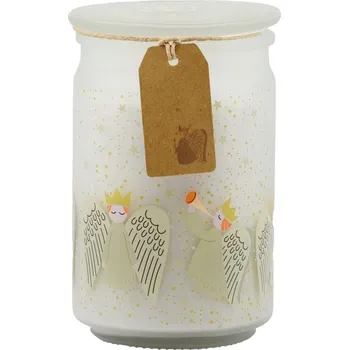 Svíčka Emocio Vonná svíčka ve skle Golden Angels 93×142 mm se skleněným víčkem