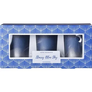 Svíčka Emocio votiv 3ks vonná svíčka, v dárkové krabičce Starry Blue Sky