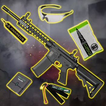 Airsoftová zbraň Specna Arms STARTER PACK set SA M4 Keymod (SA-F02 FLEX™ Gen2) - Černá