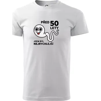 Pánské tričko Před 50 lety jsem byl nejrychlejší - Triko extra velké (5-8XL) - 7XL ( Bílá )