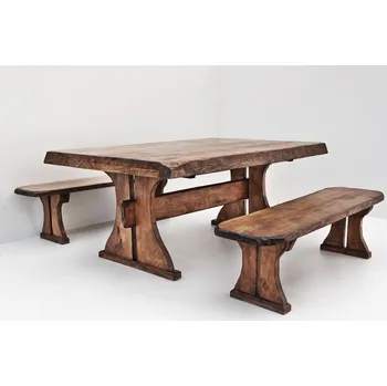 Zahradní sestava Zahradní set Stefanos VIII s lavicí bez opěradla moření m1 Přírodní rozměry m1 200 cm