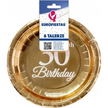 Party nádobí Papírové talířky zlaté 6 ks 30. narozeniny 18 cm