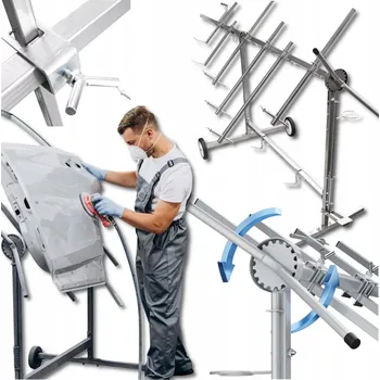 Vrták Otočný lakýrnický stojan 360° na kolečkách s držáky, profesionální