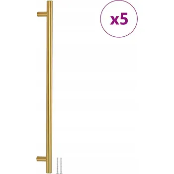 Nábytkové kování Nábytková úchytka T zlatá, nerezová ocel, 560 x 32 mm, se závitem