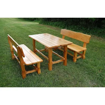 Zahradní sestava Drewmax Zahradní set MO 102 - 150 cm moření výběr povrchové úpravy Dub