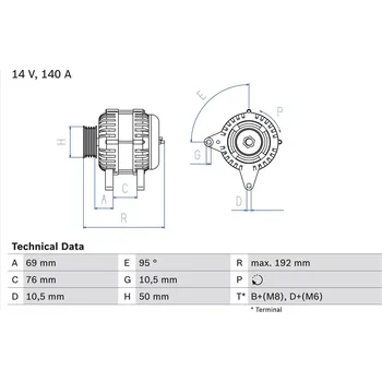 Alternátor Generátor BOSCH 0 986 039 000