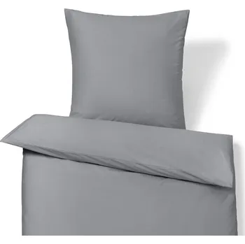 Povlečení 726487 - Tchibo - Povlečení z bavlněného saténu - barva: šedá