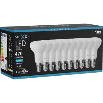 Žárovka Mexen Nova 10x LED žárovka E14, R50, 4,5W, Studená - 6500K, 470 lm - L103-E14-0565-01x10 Żarówki LED